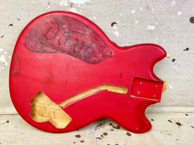 Vintage 1960s Hofner Colorama Electric Guitar Body for Restoration-Red Vinyl-