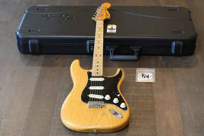 Vintage! 1975 Fender Stratocaster Electric Guitar Natural + Fender Case