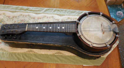 Vintage 8 String Reliance Mandolin Banjo In Case Very Old