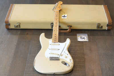 Vintage! 1958 Fender Stratocaster Electric Guitar Desert Sand Refinish + OHSC