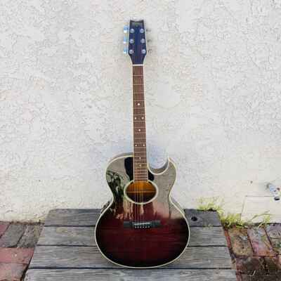 Late 1980s Washburn Woodstock EA20 Acoustic-Electric Guitar with Case, EQ300,