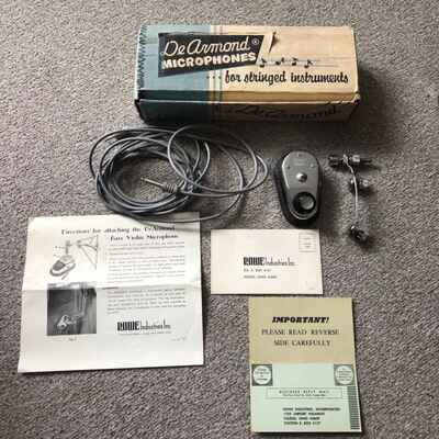 Vintage 1960??s Dearmond model 900 Bass Violin Pickup W /  Box, Cable & Paperwork