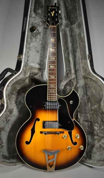 1970s Ventura V1300 Vintage Archtop Guitar Sunburst Finish MIJ w / HSC