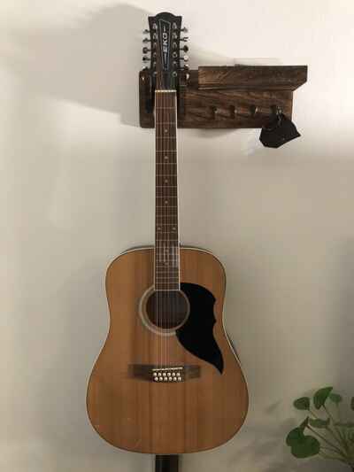 Eko 12 string guitar & leather strap (Eko Ranger?)