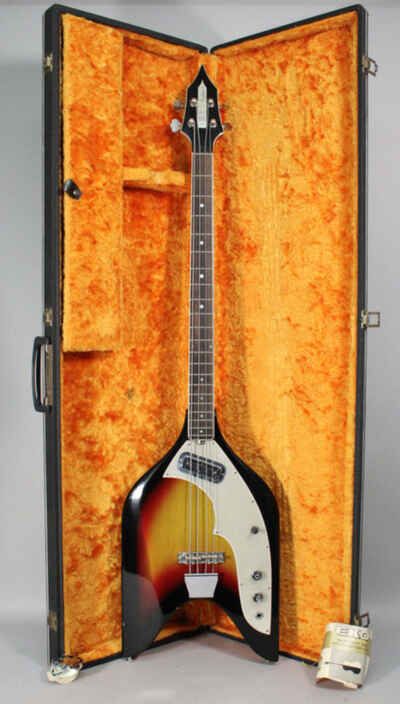 c. 1966 Eko Rockes Rocket IV Sunburst Bass w / OHSC