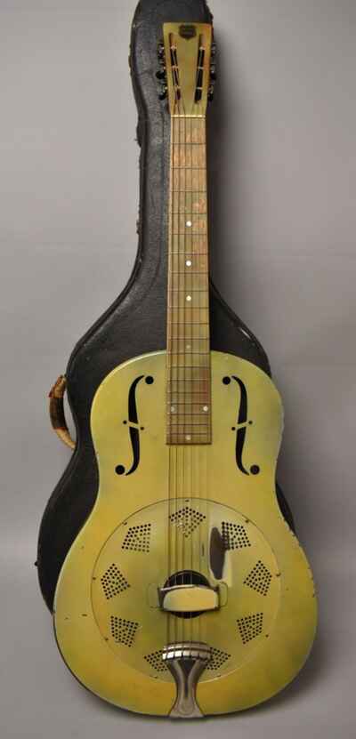 1930s National Triolian Resonator Polychrome  w / OHSC