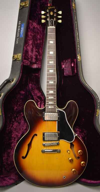 1963 Gibson ES-335TD Semi-Hollow Electric Guitar Sunburst w / HSC