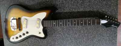 1960s H15 Bobkat ? Harmony Brand Vintage Electric Guitar, Gold Foils