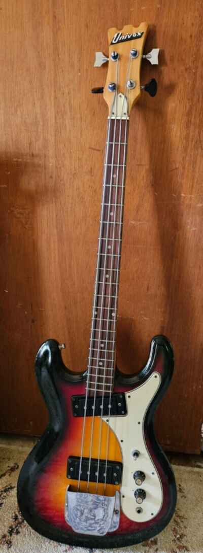 1970s UNIVOX HI-FLYER BASS GUITAR SUNBURST