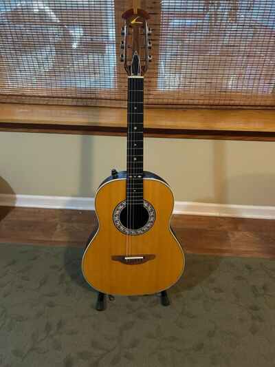 Ovation Folklore 1614 acoustic 12 fret guitar made in USA 1982 w /  case