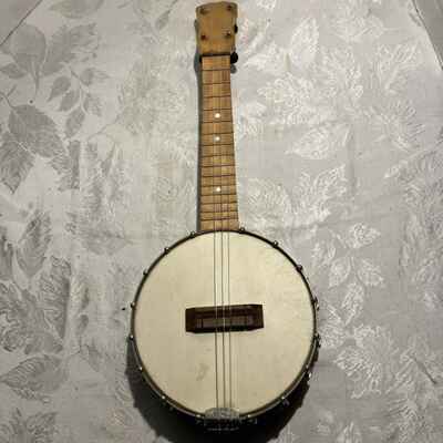 Vintage 4 String Banjo W / Waverly Tailpiece