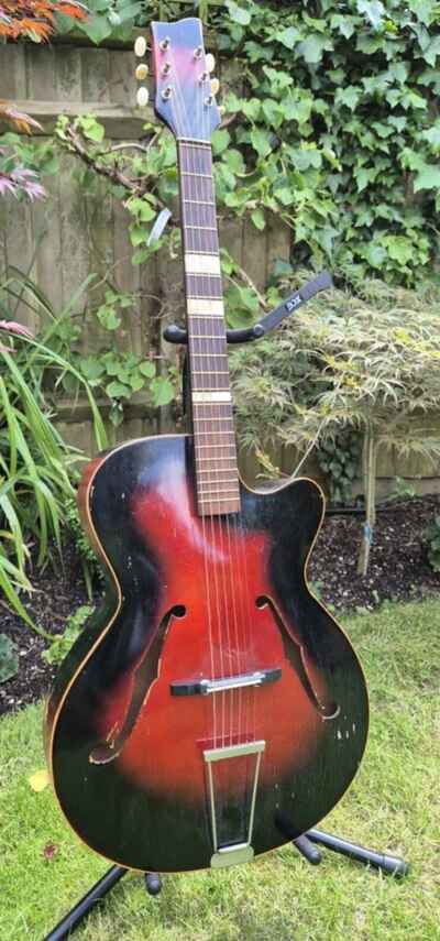 Archtop Acoustic Hopf Guitar Vintage German 1950s