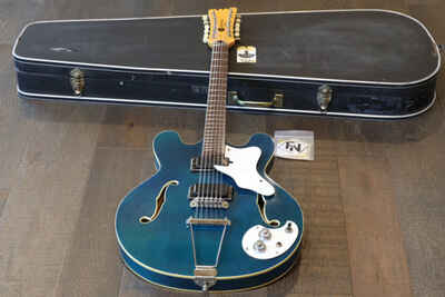 Vintage! 1967 Mosrite Celebrity XII 12-String Hollowbody Guitar Blue + Case