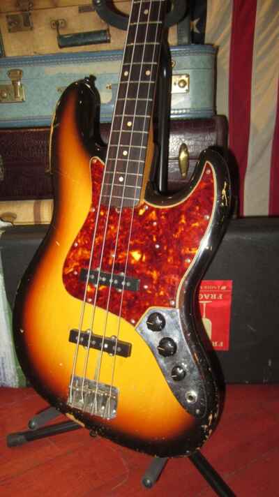 Vintage 1963 Fender Jazz Bass Sunburst w Original Case ex-Blue Oyster Cult