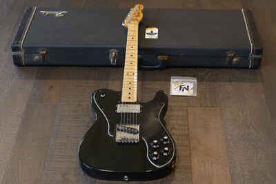 Vintage! 1977 Fender Telecaster Custom Electric Guitar Black + OHSC