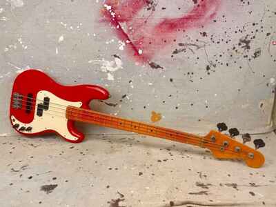 1975 Fender Precision Bass Guitar Red Refin-Player Grade PJ EMG