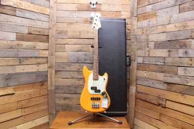 Fender Mustang Capri Orange PJ Electric Bass Guitar w /  Case