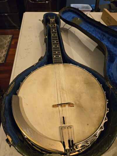 Vintage / Antique Leedy Olympian Tenor Banjo W / Case 4 string 1920s?