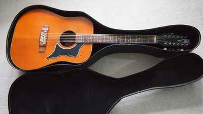 Very Cool 1968 Eros 12 string Acoustic Guitar and original case.