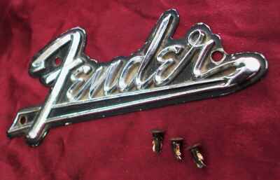 Vintage 1967 Fender Blackface Amp / Case Logo Badge W / Original Rivets Strat / Tele