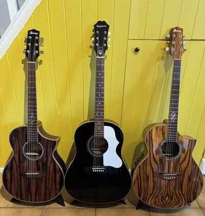 Ibanez, Epiphone & Eko - Acoustic Guitars X4! Exotic Wood EW, EJ-45, Ranger