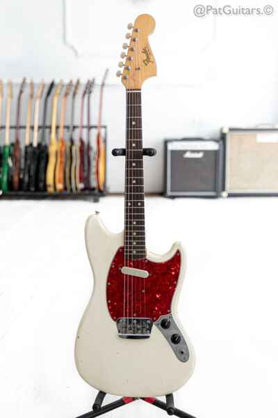 1966 Fender Musicmaster II in Olympic White 6 2lbs. 23 short scale