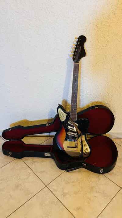 Framus E-Gitarre Strato De Luxe Baujahr 1967 mit Gold Einlage