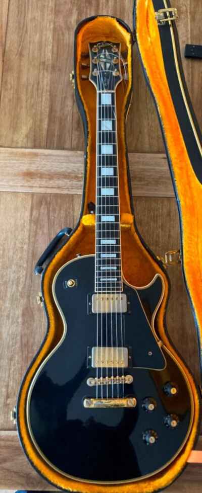 Original 1974 GIBSON LES PAUL CUSTOM EBONY excellent+, solder untouched