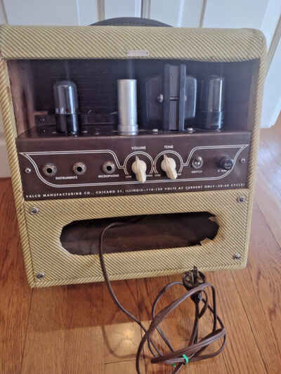 1950s Supro Valco Vacuum Tube 6V6 Guitar Harp Amp Amplifier HUMs