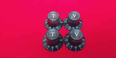 Vintage Teisco Guitar Knob Set Univox, Conrad, Ventura Japan MIJ