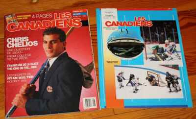 Vintage 1980s Montreal Canadiens Signed Programs Multiple Autos Chelios Robinson