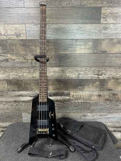 Arbor Headless Bass Guitar 1980s Black Steinberg Licensed w /  Case #659
