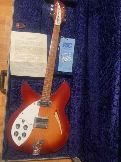 1991 Rickenbacker 330 6 String Lefty Left Handed Fireglo w /  Silver Vintage Case