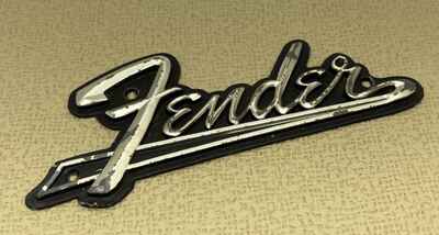 Fender Amp Reverb Unit Logo 1963 Original Vintage Silver Showman Bandmaster Bass