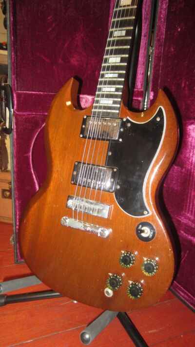 Vintage 1973 Gibson SG Standard Walnut w /  Original Hardshell Case