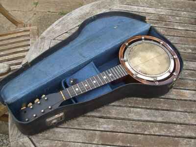 ANTIQUE SMALL 6 STRING ENGLISH BANJO 22" very original needs tlc great quality