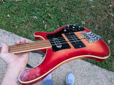 1975 Rickenbacker 4001 Fretless Bass Fireglo