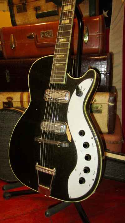 Vintage 1963 SILVERTONE Jupiter Faux Black Sparkle