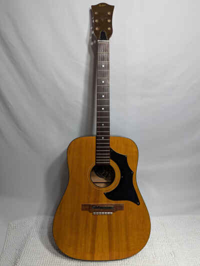 Vintage 1970 Hofner Acoustic Dreadnought Guitar Flame Top Maple Germany