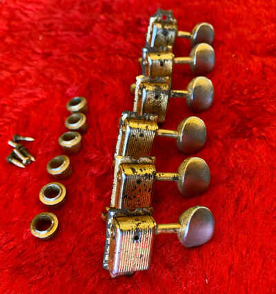 Pre CBS Fender Stratocaster Single Line Kluson Deluxe Tuning Keys Rare GOLD