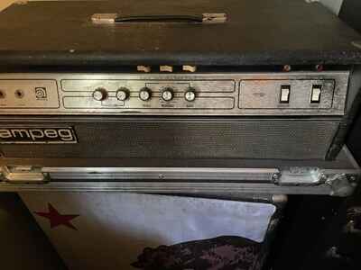 Ampeg V-4B 2-Channel 100-Watt Bass Head 1970s Road Case and cab
