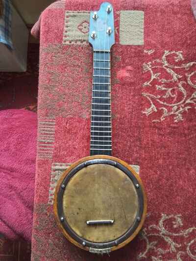 Antique Banjo Ukelele rare merry-Bright 1920