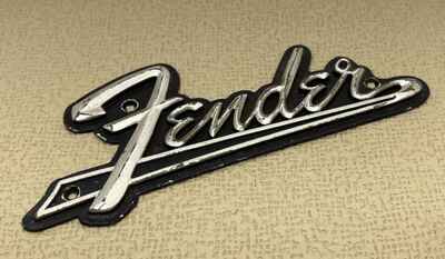 Fender Amp Reverb Unit Logo 1963 Original Vintage Silver Showman Bandmaster Bass