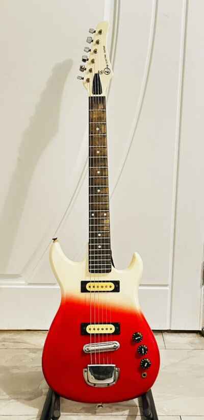 Kay Electric Guitar Co Ombré Ivory & Red Electric Guitar Short Scale