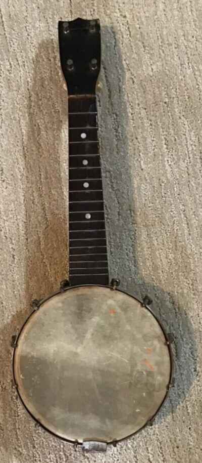 Small Vintage Antique 4 String Banjo