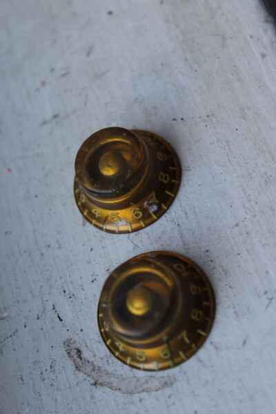 Original 1950s Gibson gold bell knobs set of 2 Les Paul 335 345