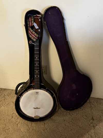 Rare Kalamazoo made by Gibson Banjo With Case & Strap vintage 1930s 1940s VHTF