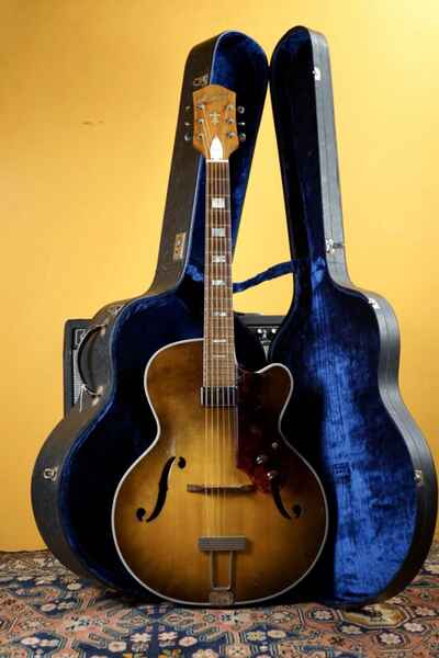 1959 Harmony USA H-1310 Sunburst Archtop Jazz Guitar w /  Lace Sensor + Case