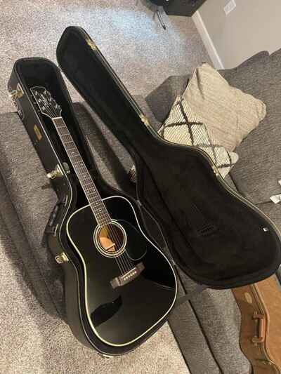 Vintage Takamine F341 Acoustic Guitar 1991 Black Gloss Excellent Condition Case!