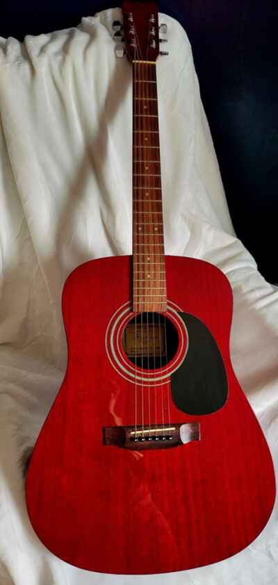 Hohner Acoustic Guitar-Steel Strings-1990s-RED